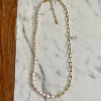 Half and Half Paperclip Necklace