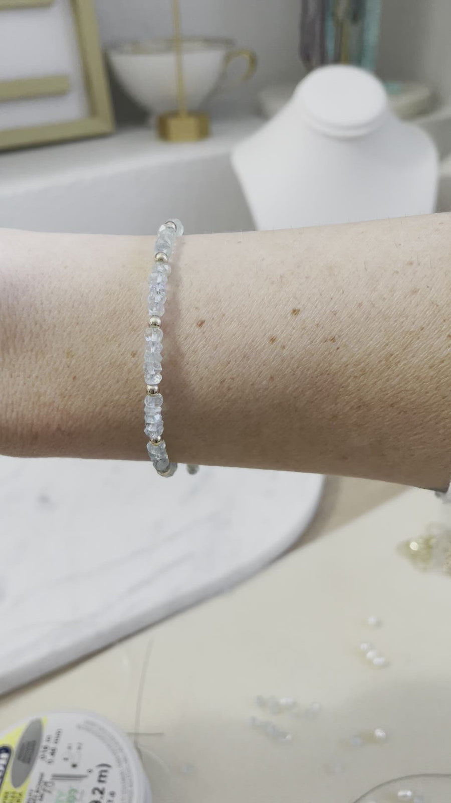 Aquamarine Beaded Bracelet