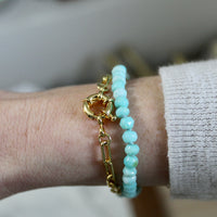 14.5" Peruvian Opal Silk Knotted Wrap Bracelet