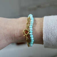 14.5" Peruvian Opal Silk Knotted Wrap Bracelet