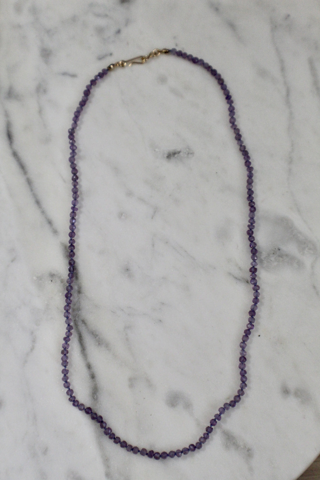 20" Pink Amethyst Knotted Necklace