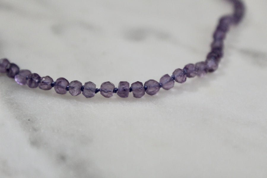 20" Pink Amethyst Knotted Necklace