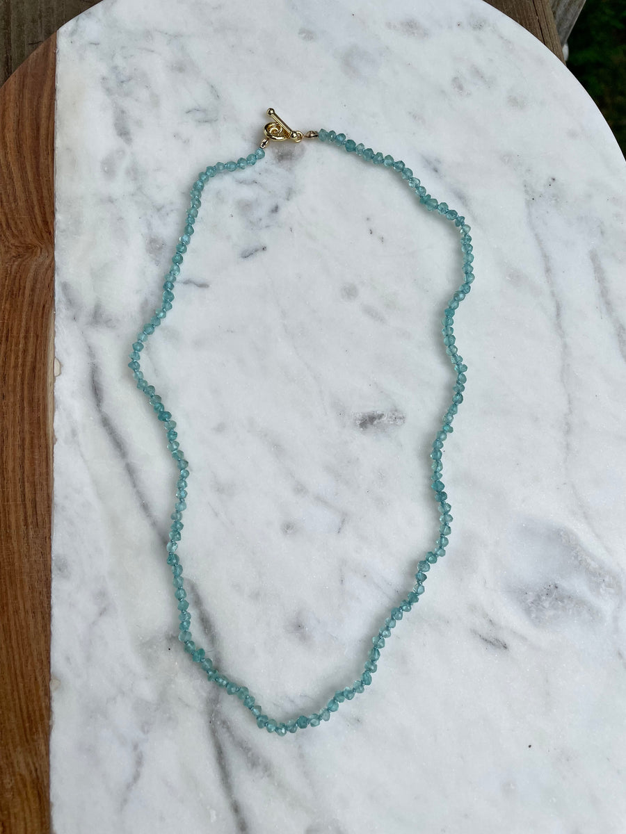 18" Aquamarine Knotted Necklace