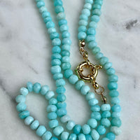 21" Peruvian Opal Knotted Necklace