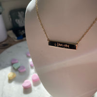 Engraved “I Love You” Bar Necklace