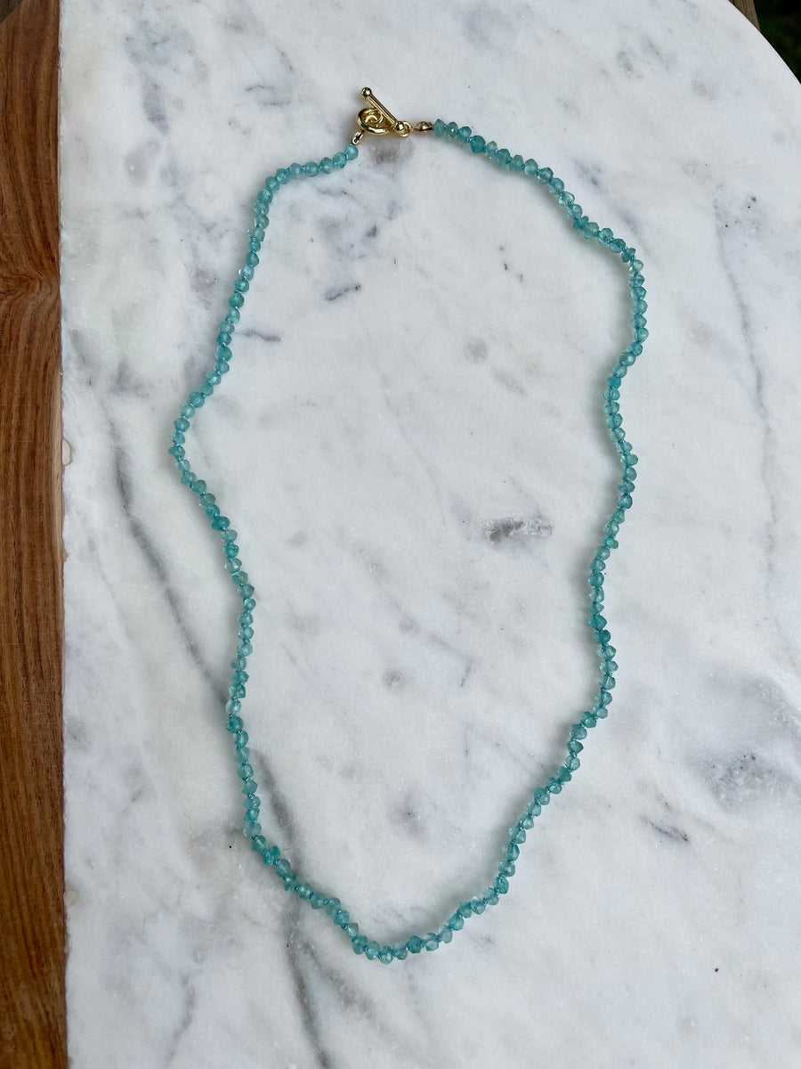 18" Aquamarine Knotted Necklace