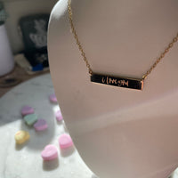 Engraved “I Love You” Bar Necklace