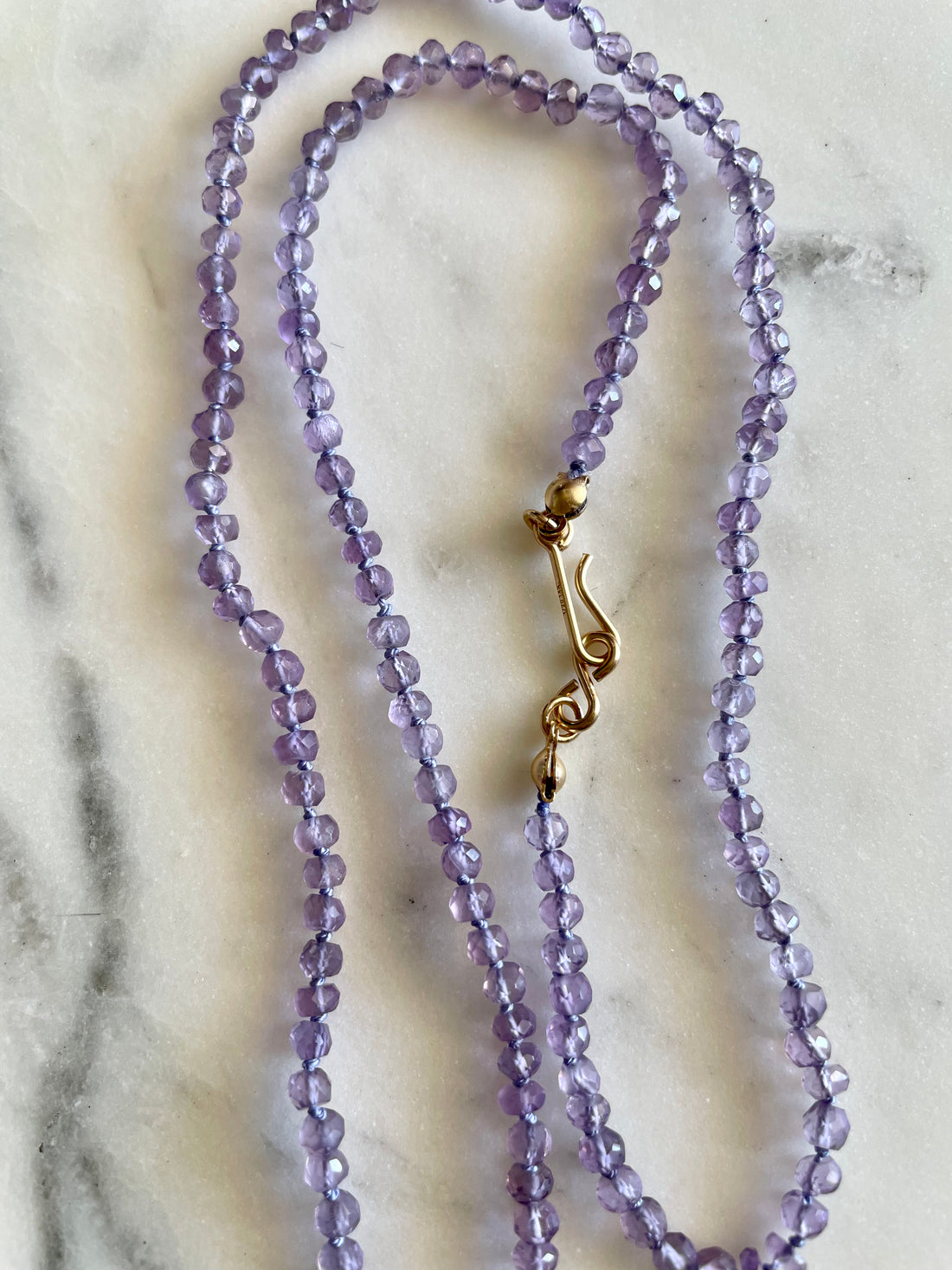 20" Pink Amethyst Knotted Necklace