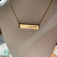 Engraved “Amour” Bar Necklace