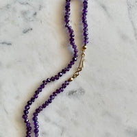 22" Amethyst Silk Knotted Gemstone Necklace