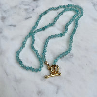 18" Aquamarine Knotted Necklace