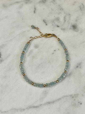 Aquamarine Beaded Bracelet