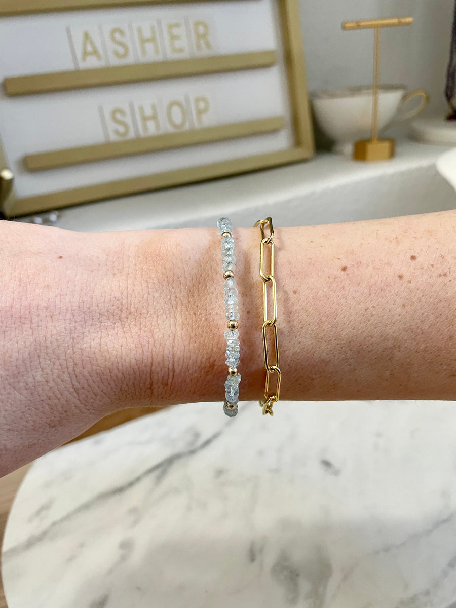 Aquamarine Beaded Bracelet