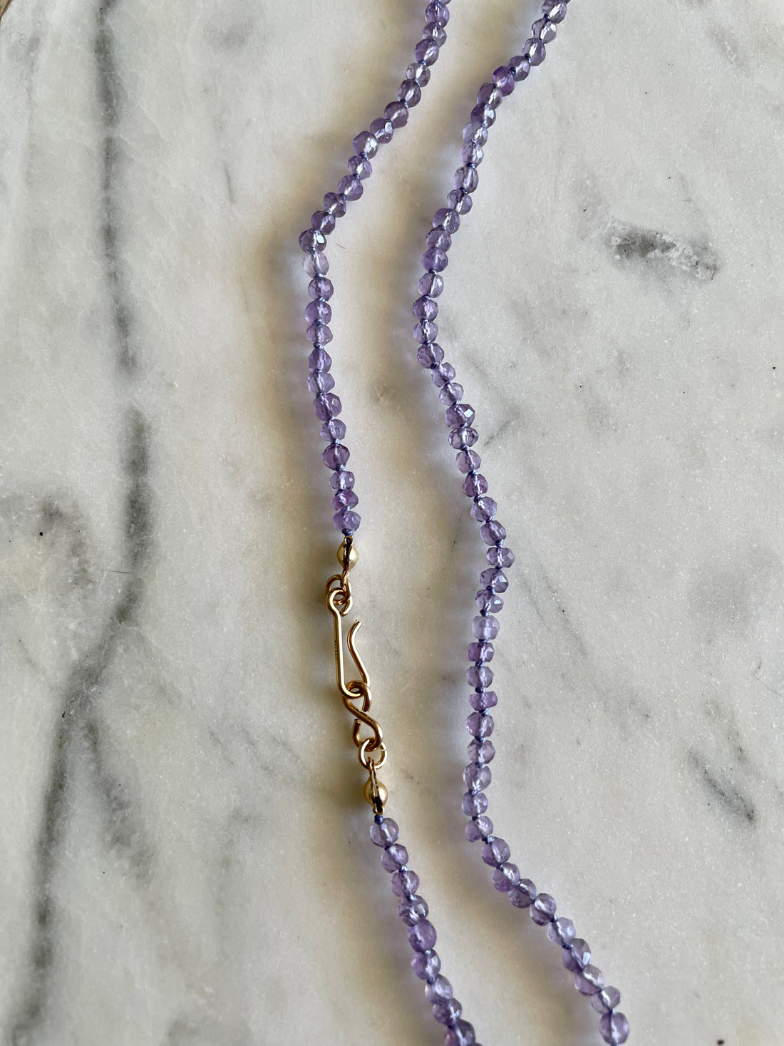 20" Pink Amethyst Knotted Necklace