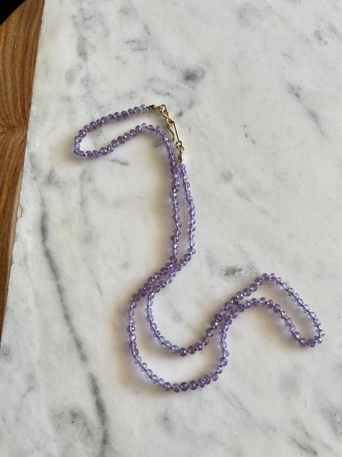 20" Pink Amethyst Knotted Necklace