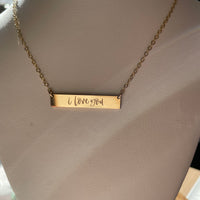 Engraved “I Love You” Bar Necklace