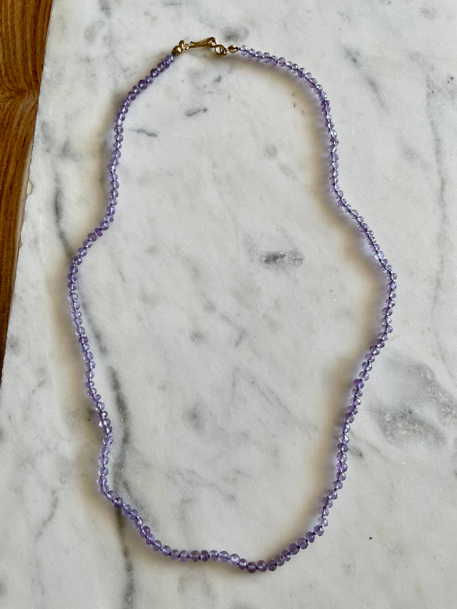 20" Pink Amethyst Knotted Necklace