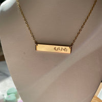 Engraved “Amour” Bar Necklace