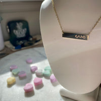 Engraved “Amour” Bar Necklace