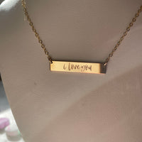 Engraved “I Love You” Bar Necklace