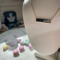 Engraved “Amour” Bar Necklace