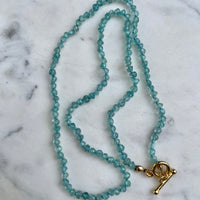 18" Aquamarine Knotted Necklace