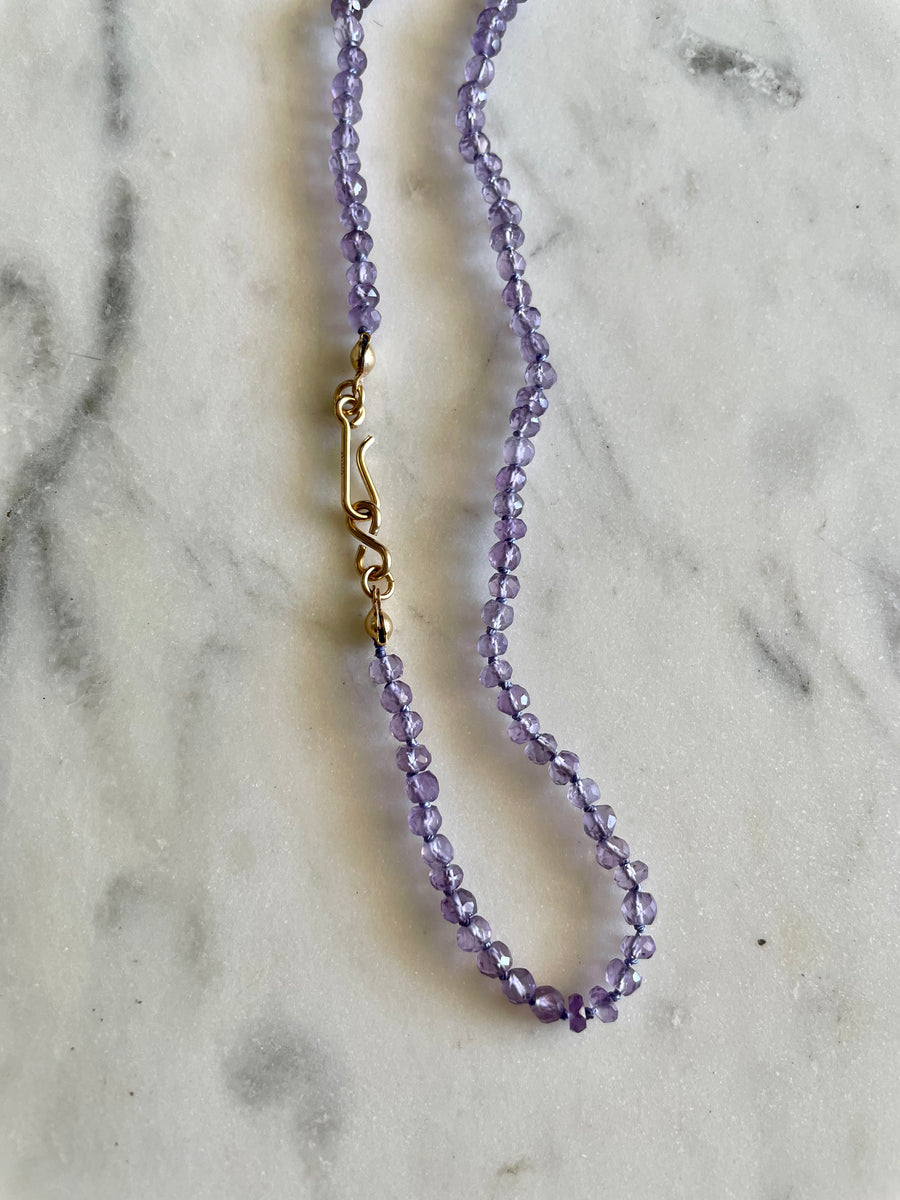 20" Pink Amethyst Knotted Necklace