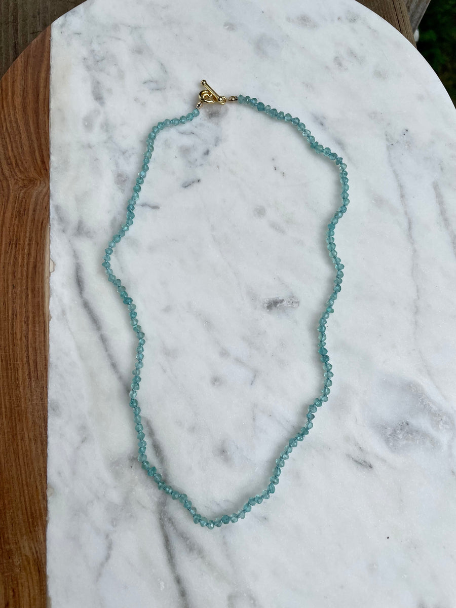 18" Aquamarine Knotted Necklace