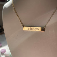 Engraved “I Love You” Bar Necklace