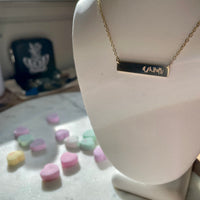 Engraved “Amour” Bar Necklace