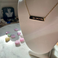 Engraved “Love You More” Bar Necklace