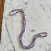 20" Pink Amethyst Knotted Necklace