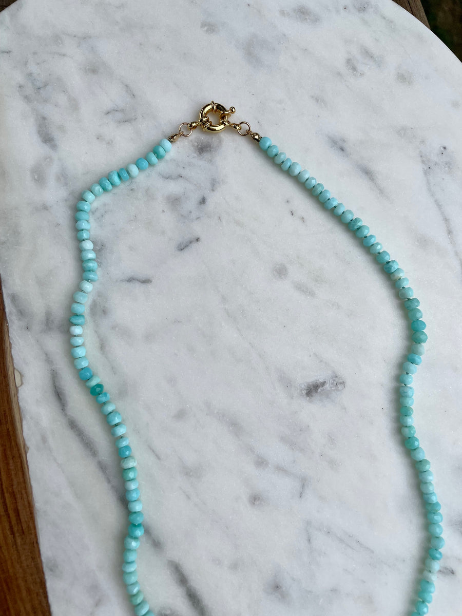 21" Peruvian Opal Knotted Necklace