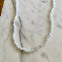 20" Rainbow Moonstone Knotted Necklace SS