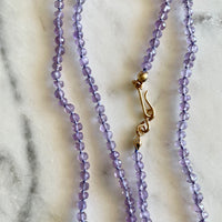 20" Pink Amethyst Knotted Necklace