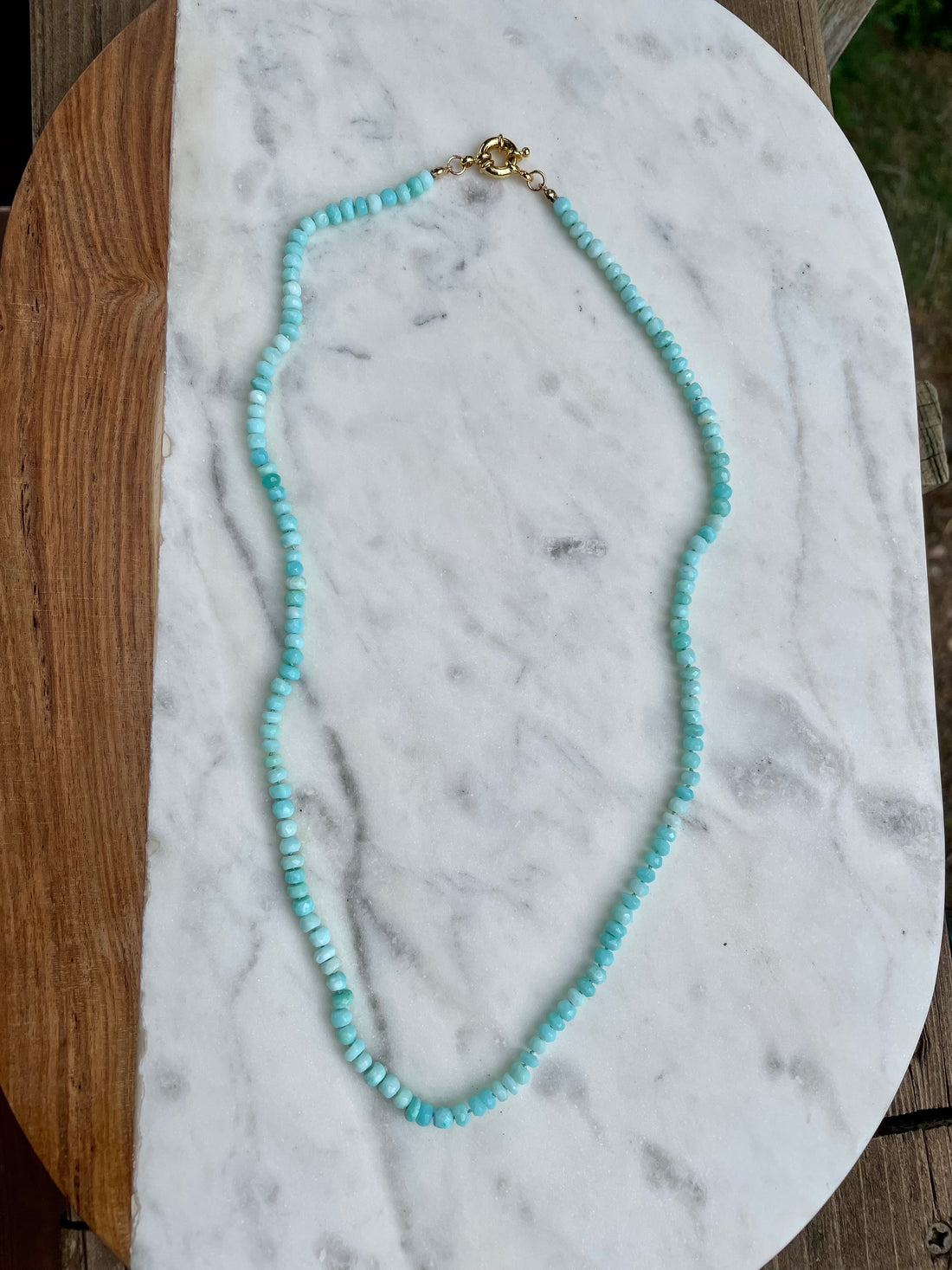 21" Peruvian Opal Knotted Necklace