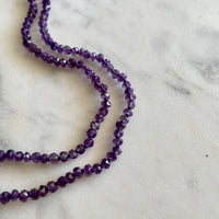 22" Amethyst Silk Knotted Gemstone Necklace