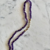 22" Amethyst Silk Knotted Gemstone Necklace