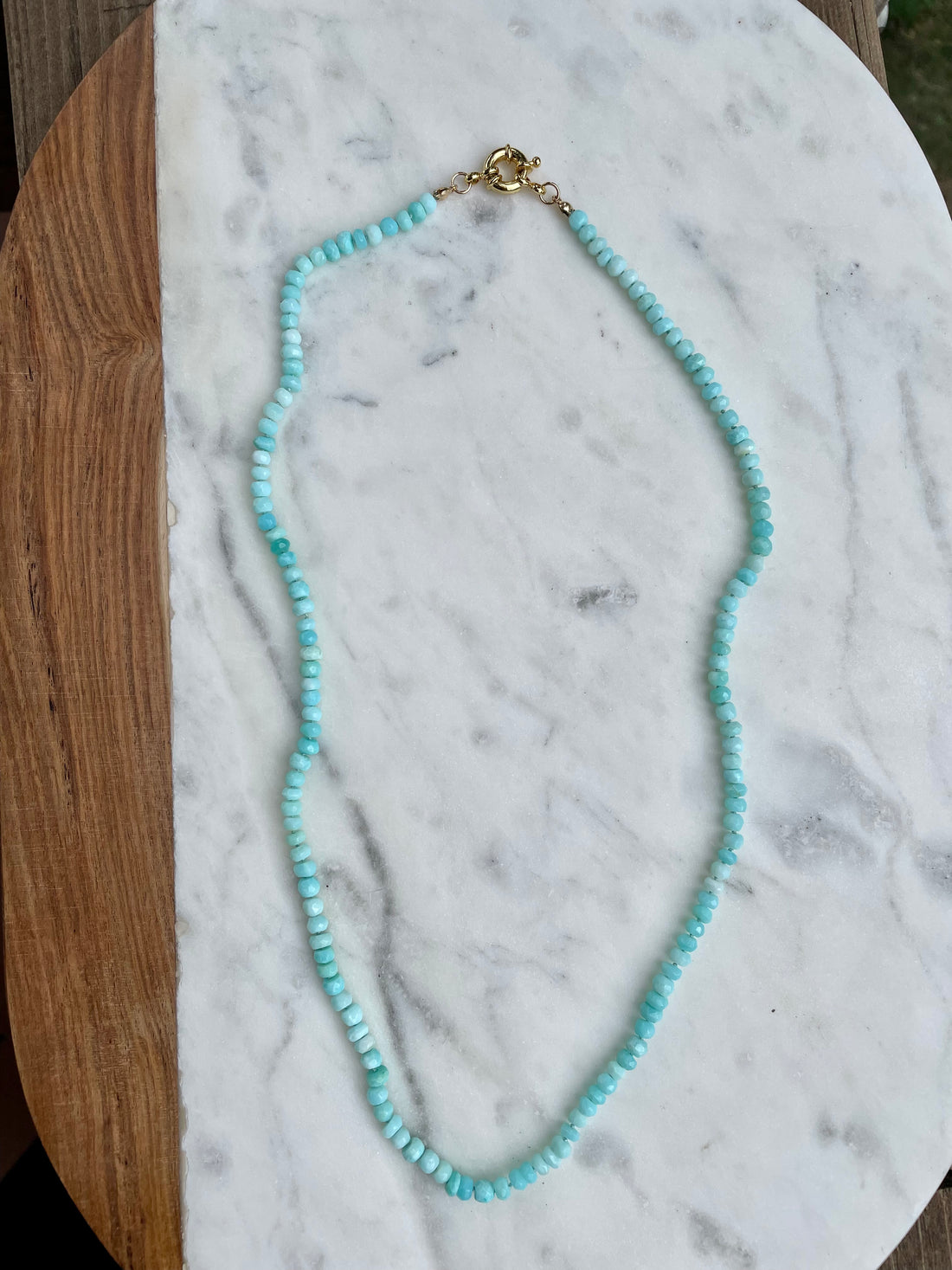 21" Peruvian Opal Knotted Necklace