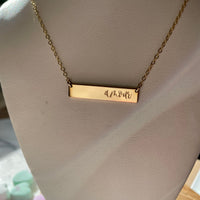 Engraved “Amour” Bar Necklace