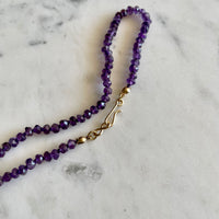 22" Amethyst Silk Knotted Gemstone Necklace