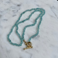 18" Aquamarine Knotted Necklace